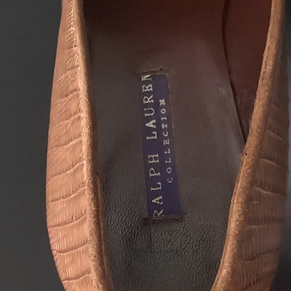 Ralph Lauren Collection Brown Heeled Shoes,Size 7. - Picture 7 of 12